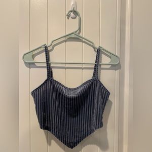 SHEIN velvet blue crop top